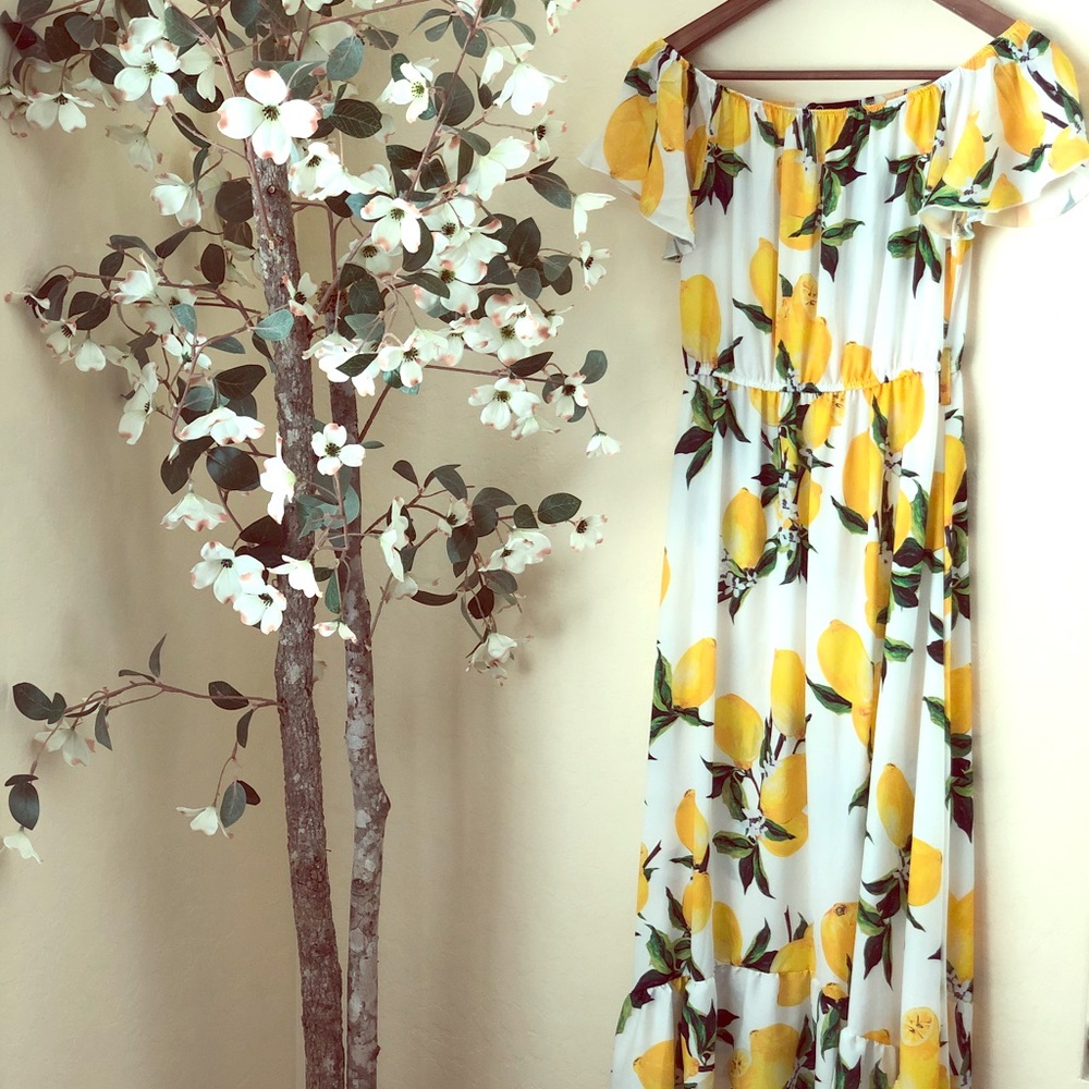 Lemon high low dress